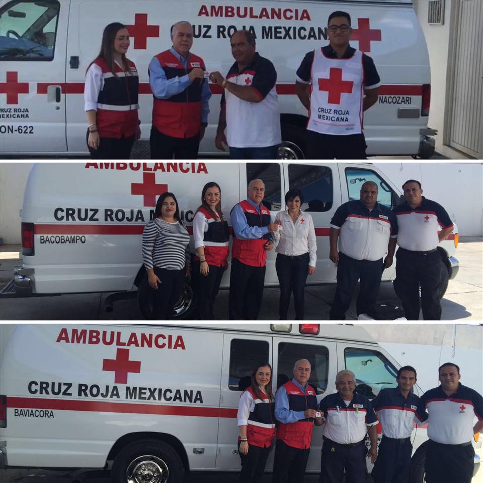 Entrega de Ambulancias a las Delegaciones de Baviácora, Nacozari y Bacobampo. 